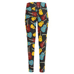 Colorful Guitar Pattern Print High-Waisted Pocket Leggings