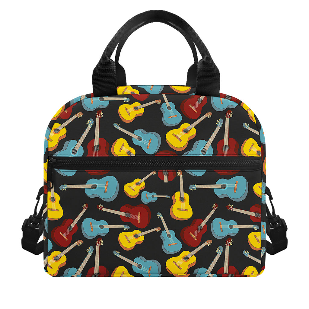 Colorful Guitar Pattern Print Insulated Lunch Bag