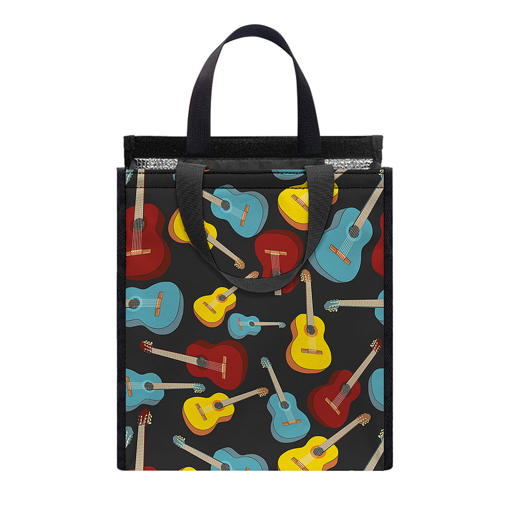 Colorful Guitar Pattern Print Insulated Lunch Tote