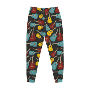 Colorful Guitar Pattern Print Jogger Pants