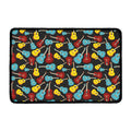 Colorful Guitar Pattern Print Kitchen Mat