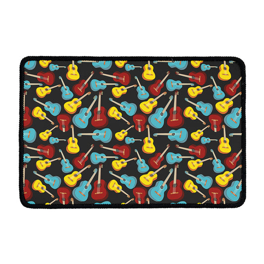 Colorful Guitar Pattern Print Kitchen Mat