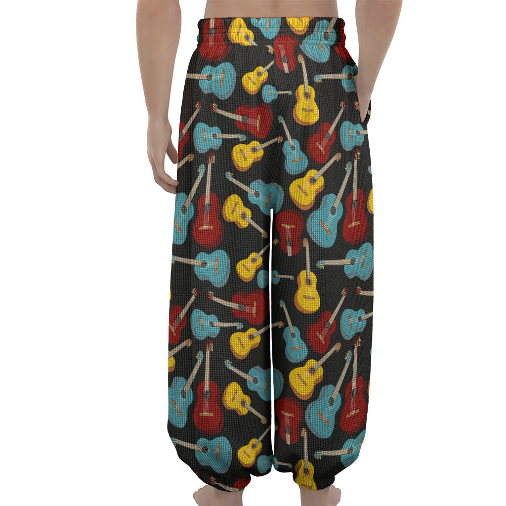 Colorful Guitar Pattern Print Lantern Pants