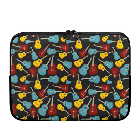 Colorful Guitar Pattern Print Laptop Sleeve
