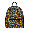 Colorful Guitar Pattern Print Leather Backpack