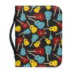 Colorful Guitar Pattern Print Leather Bible Cover
