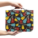 Colorful Guitar Pattern Print Leather Bible Cover