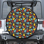 Colorful Guitar Pattern Print Leather Spare Tire Cover