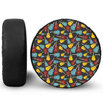 Colorful Guitar Pattern Print Leather Spare Tire Cover