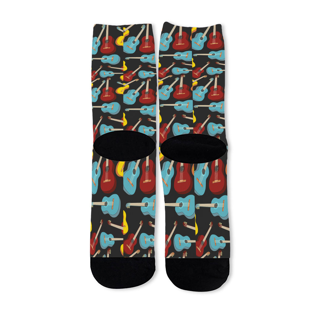 Colorful Guitar Pattern Print Long Socks
