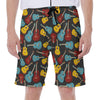 Colorful Guitar Pattern Print Men's Beach Shorts