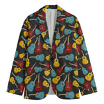 Colorful Guitar Pattern Print Men's Blazer