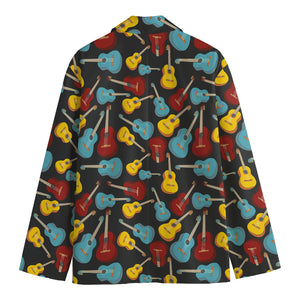 Colorful Guitar Pattern Print Men's Blazer