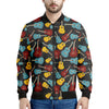 Colorful Guitar Pattern Print Men's Bomber Jacket