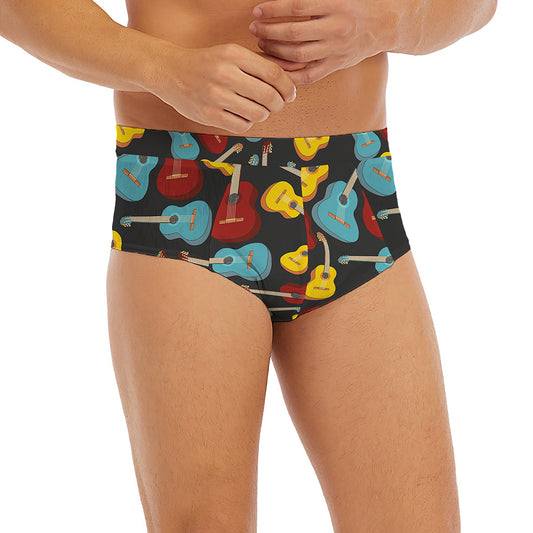 Colorful Guitar Pattern Print Men's Briefs