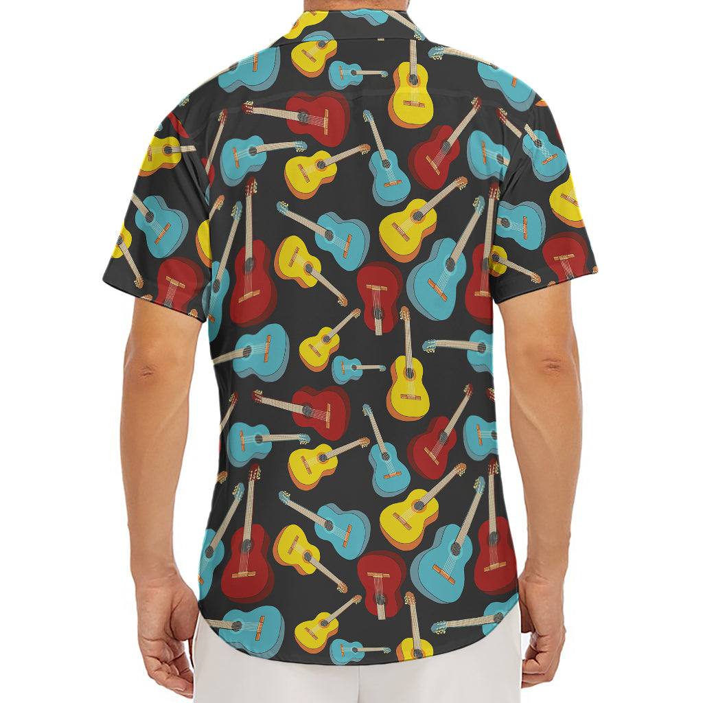 Colorful Guitar Pattern Print Men's Deep V-Neck Shirt