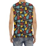 Colorful Guitar Pattern Print Men's Fitness Tank Top