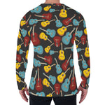 Colorful Guitar Pattern Print Men's Long Sleeve T-Shirt