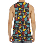 Colorful Guitar Pattern Print Men's Muscle Tank Top