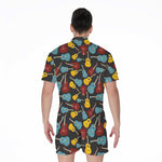 Colorful Guitar Pattern Print Men's Rompers