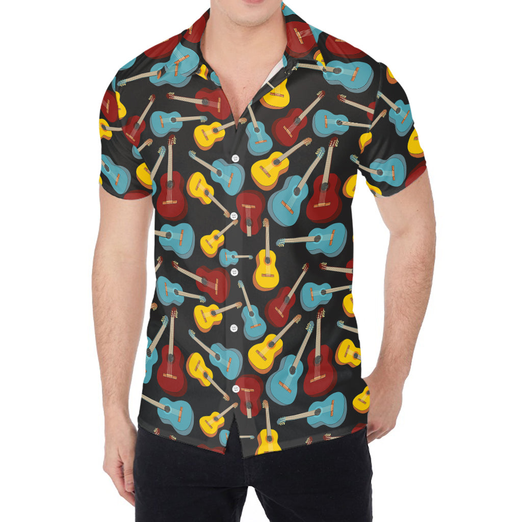 Colorful Guitar Pattern Print Men's Shirt