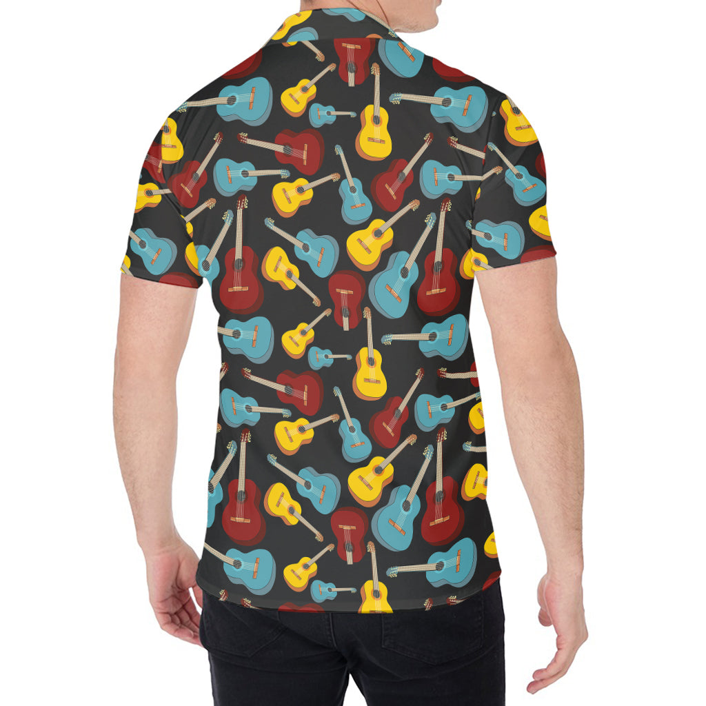 Colorful Guitar Pattern Print Men's Shirt