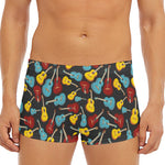 Colorful Guitar Pattern Print Men's Short Boxer Briefs