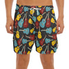 Colorful Guitar Pattern Print Men's Split Running Shorts