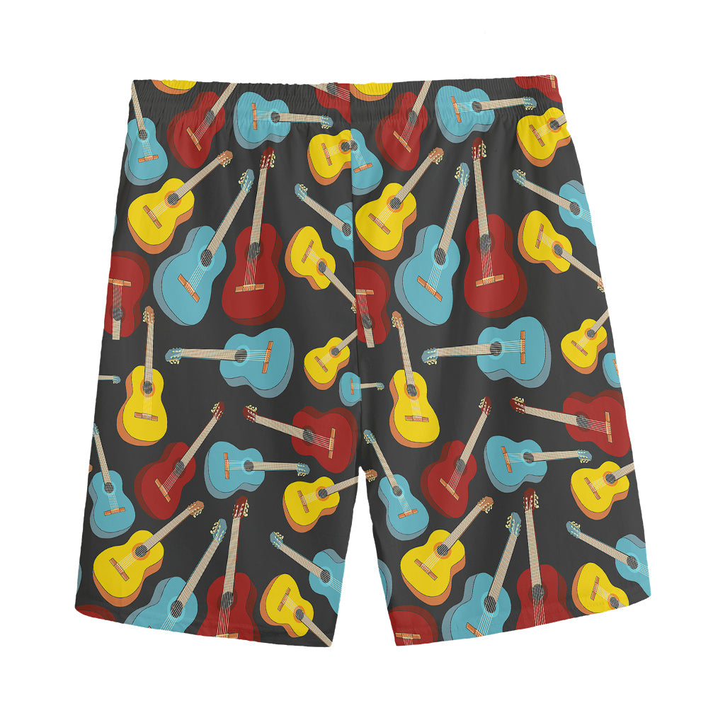 Colorful Guitar Pattern Print Men's Sports Shorts