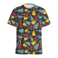 Colorful Guitar Pattern Print Men's Athletic T-Shirt