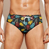 Colorful Guitar Pattern Print Men's Swim Briefs