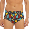 Colorful Guitar Pattern Print Men's Triangle Swim Briefs