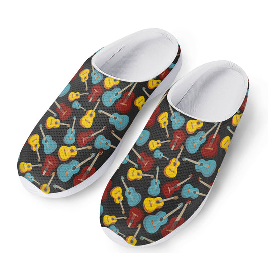 Colorful Guitar Pattern Print Mesh Casual Shoes