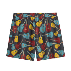 Colorful Guitar Pattern Print Mesh Shorts