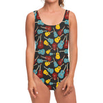 Colorful Guitar Pattern Print One Piece Swimsuit