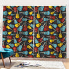 Colorful Guitar Pattern Print Pencil Pleat Curtains