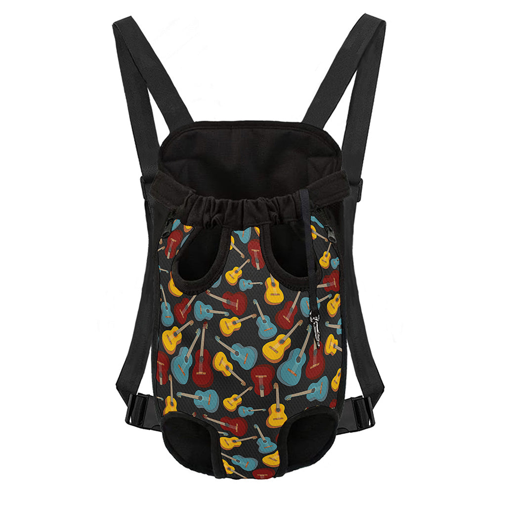 Colorful Guitar Pattern Print Pet Carrier Backpack