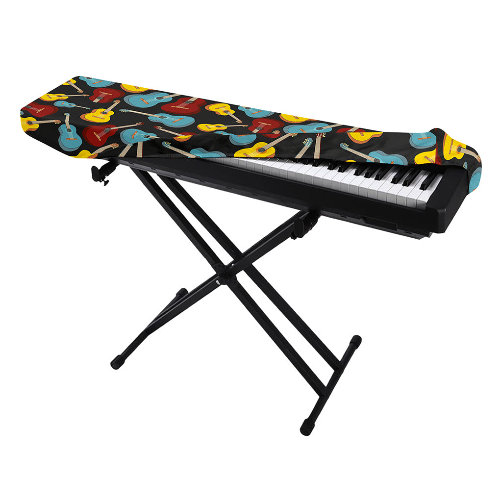 Colorful Guitar Pattern Print Piano Keyboard Cover