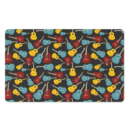 Colorful Guitar Pattern Print Polyester Doormat