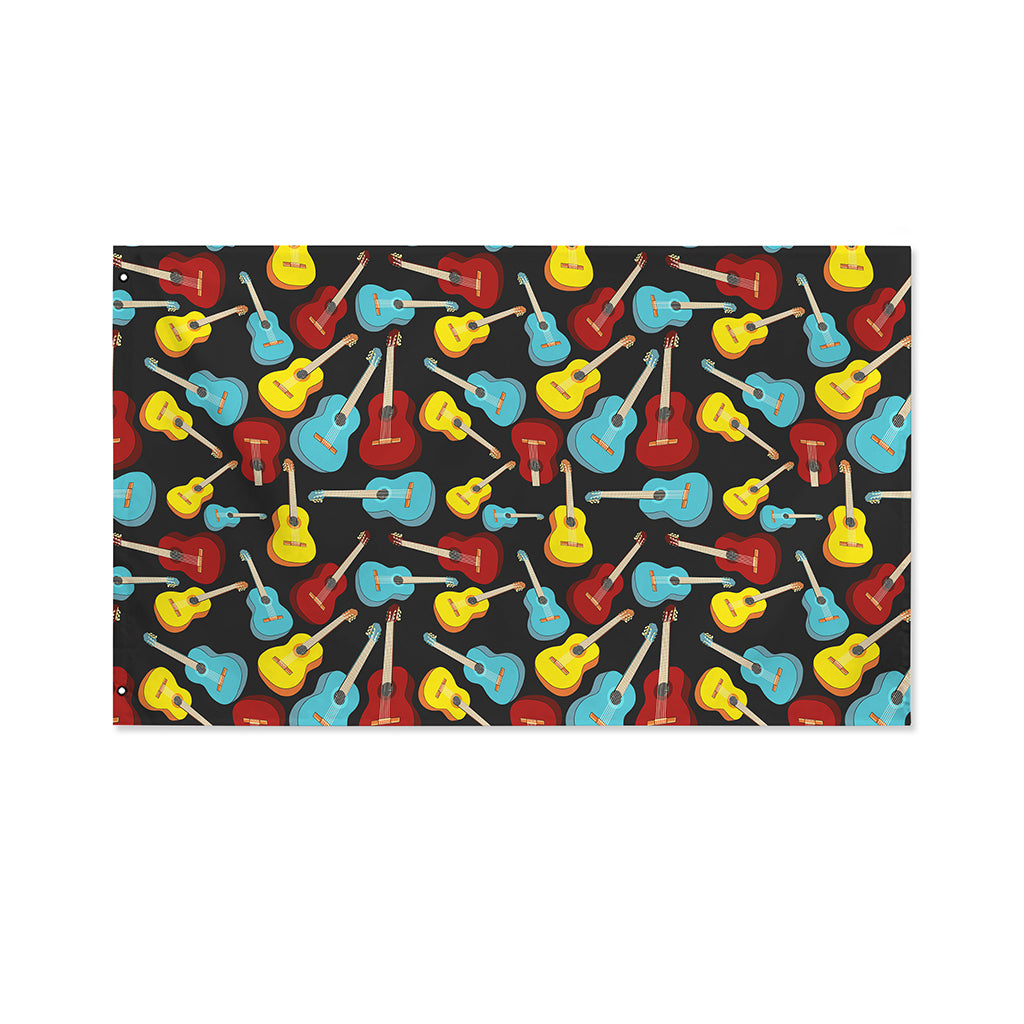Colorful Guitar Pattern Print Polyester Flag