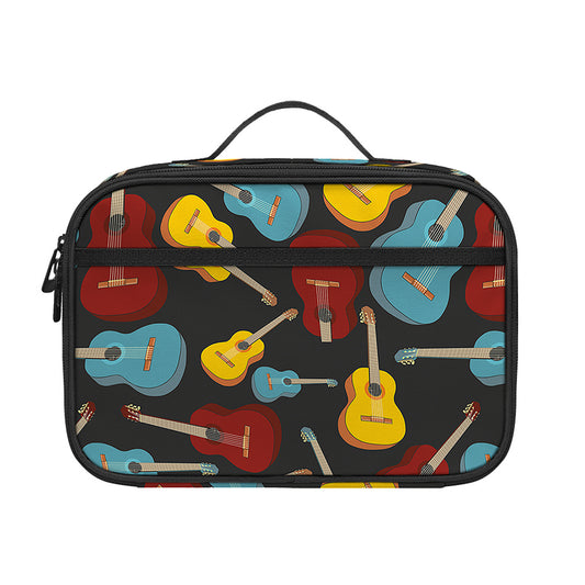 Colorful Guitar Pattern Print Portable Lunch Bag