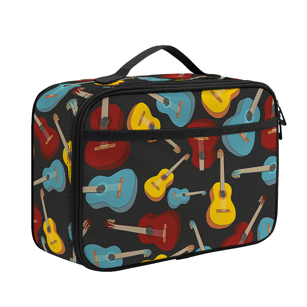 Colorful Guitar Pattern Print Portable Lunch Bag
