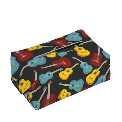 Colorful Guitar Pattern Print Rectangle Tissue Box Cover