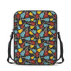 Colorful Guitar Pattern Print Rectangular Crossbody Bag