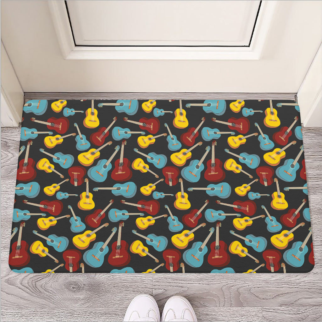 Colorful Guitar Pattern Print Rubber Doormat