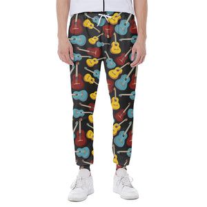 Colorful Guitar Pattern Print Scuba Joggers