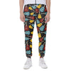 Colorful Guitar Pattern Print Scuba Joggers