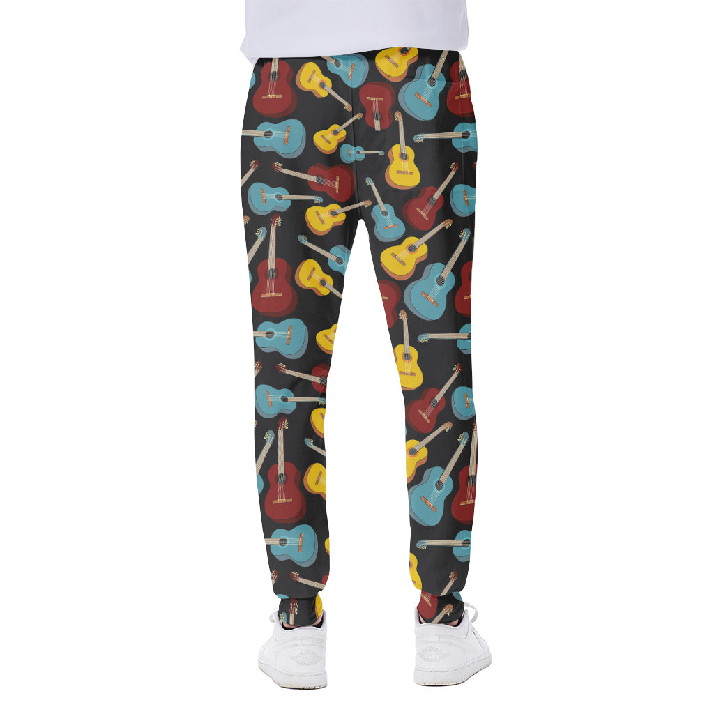 Colorful Guitar Pattern Print Scuba Joggers