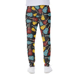 Colorful Guitar Pattern Print Scuba Joggers