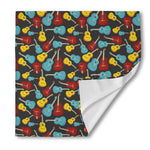 Colorful Guitar Pattern Print Silk Bandana